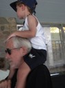 On grandpa's shoulders